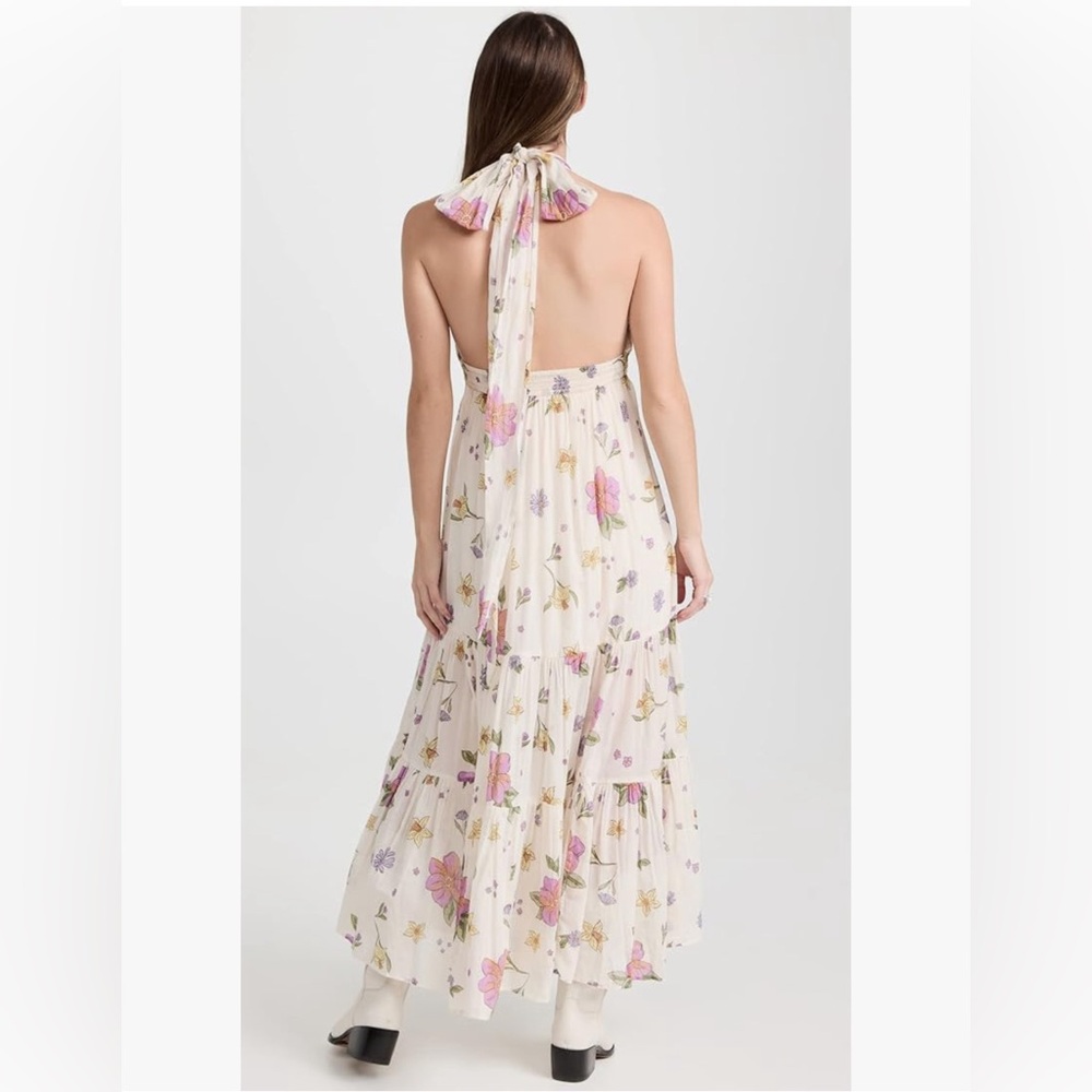 FREE PEOPLE Convertible LUNA Floral Maxi Skirt ivory size small - Picture 9 of 10